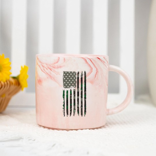 Camouflage American Flag Jungle Camo USA Flag Marble Mugs