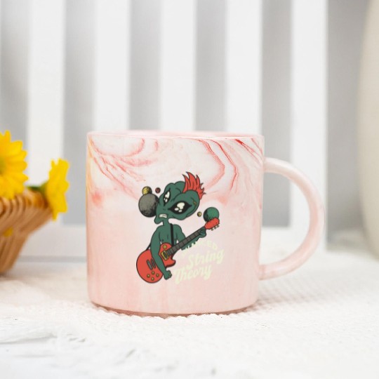 Alien Guitar Nerd Ufo Punk String Theory Marble Mugs