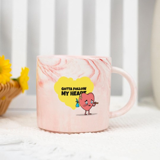 Gotta Follow My Heart Anti Valentine Heart Marble Mugs
