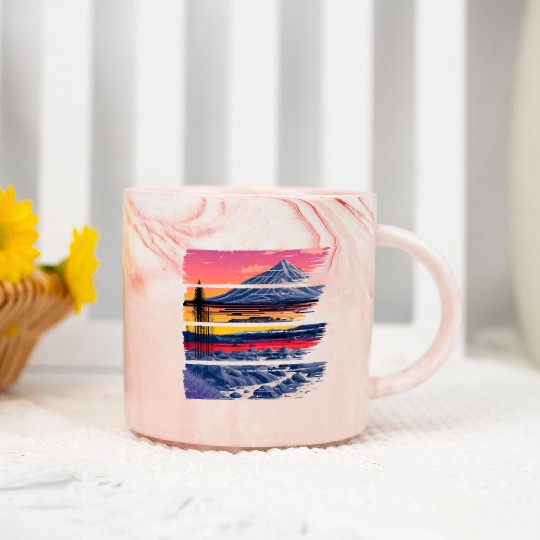 The Sunset Marble Mugs