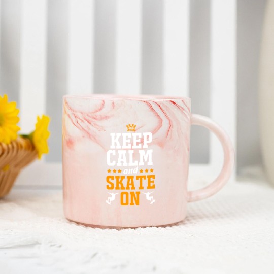 Longboard Skateboarding Keep Calm And Skate On Marble Mugs