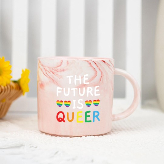 The Future Is Queer LGBTQ Rainbow Pride Month Marble Mugs
