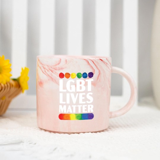LGBT Vibes Matter Rainbow Pride Month LGBTQ Gay Marble Mugs