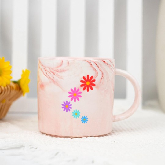 falling multi colored flowers Marble Mugs