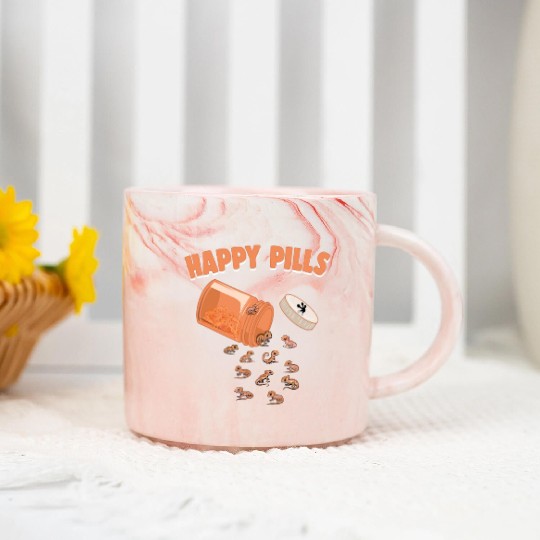 Happy Pills Crested Gecko Funny Lizard Lovers Marble Mugs