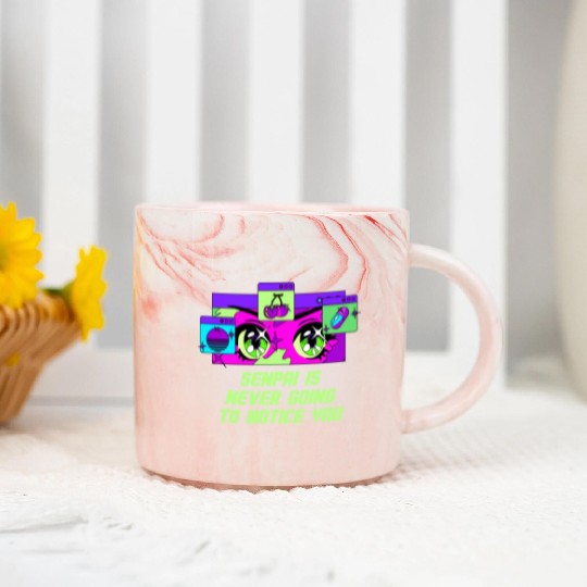 Senpai Is Never Going to Notice You Anime Funny Ma Marble Mugs