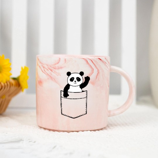 Travel Chest Bag Panda Bear Waving Friendly Marble Mugs