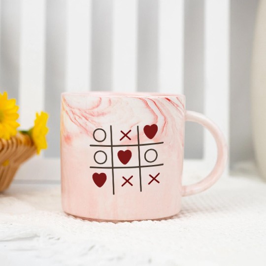 Cool Valentine s Day Criss Cross Heart Marble Mugs