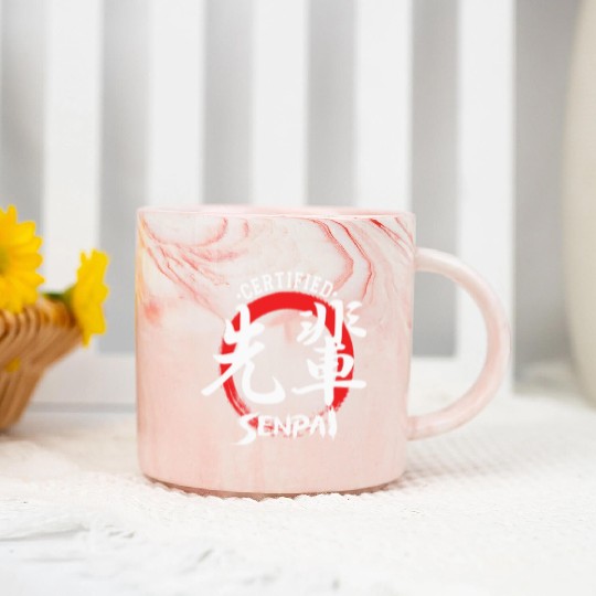Certified Senpai Japanese Manga Anime Lover Otaku Marble Mugs