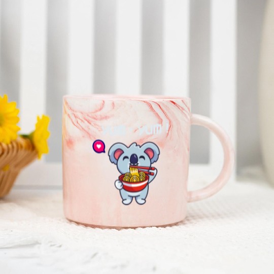 Yum Yum Ramen Noodle China Noodle Koala Japan Fans Marble Mugs