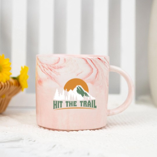 Hit the Trail Mountaineers Wanderlust Hiking Marble Mugs