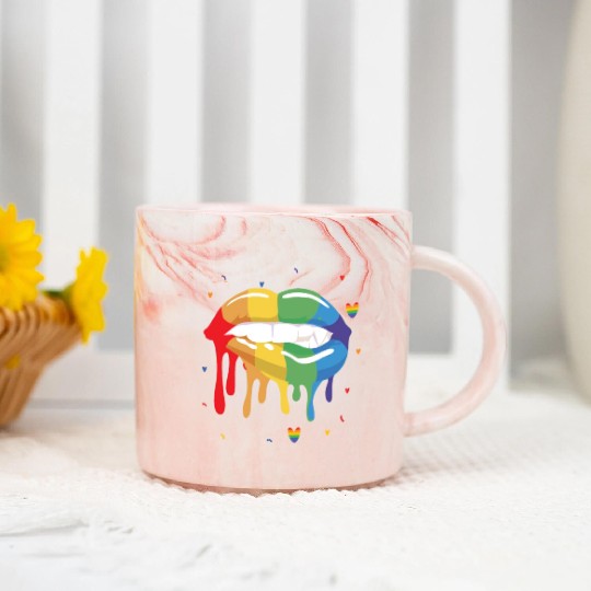 Gay Rights Rainbow Pride LGBTQ Gay Pride Parade Marble Mugs