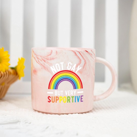 Gay Rights Rainbow Pride LGBTQ Gay Pride Parade Marble Mugs