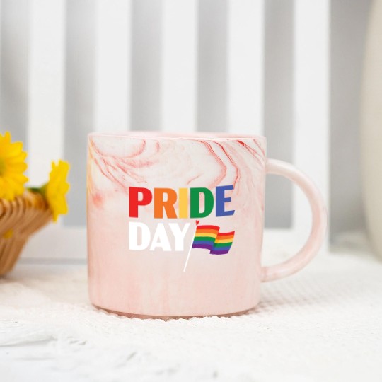 Gay Rights Rainbow Pride LGBTQ Gay Pride Parade Marble Mugs