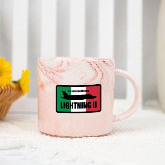 Italian F35 Lightning Small logo trending Marble Mugs