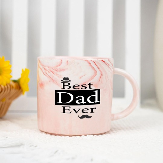 Best Dad Ever, Cute Joke Men Gifts for Daddy Marble Mugs