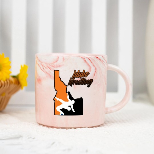 Idaho Wrestling (State Colors) Marble Mugs