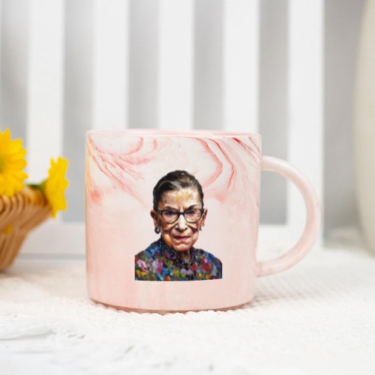 Ruth Bader Ginsburg portrait in a Monet style Marble Mugs