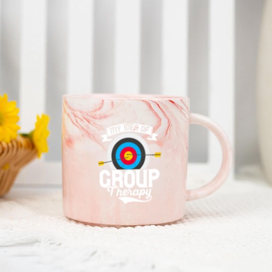 My Idea Of Group Therapy Bow & Arrows Target Arche Marble Mugs
