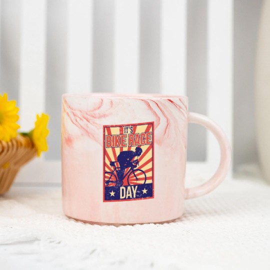 It's Bike Race Day Cycling Bicycle Racing Racer Marble Mugs
