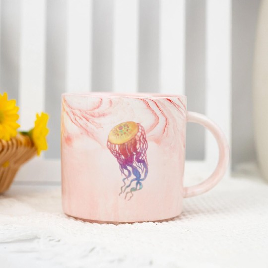 Colorful Jellyfish Marble Mugs