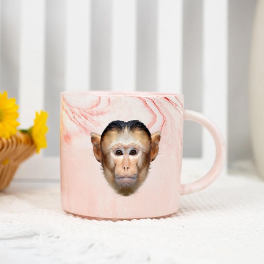 Capuchin Monkey Face Marble Mugs