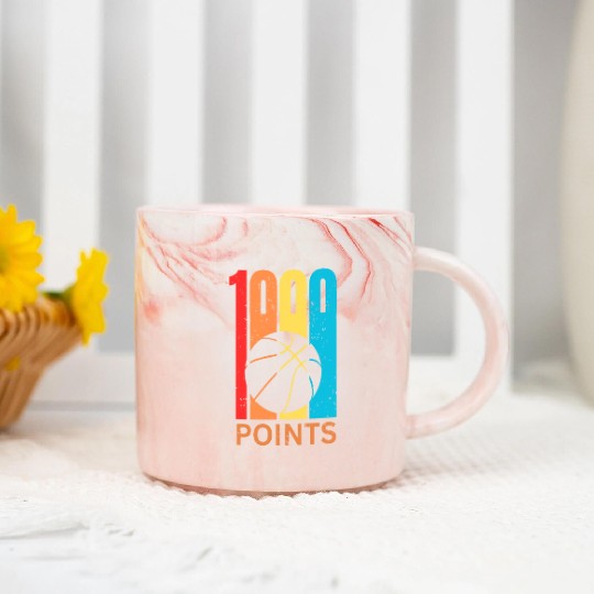 1000 points basket ball lover Marble Mugs