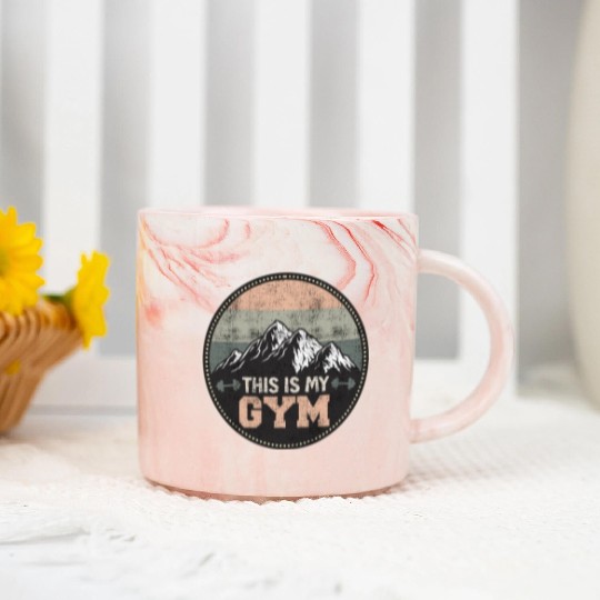 Mountain Fan This is my Gym Summit Sports Hiking Marble Mugs