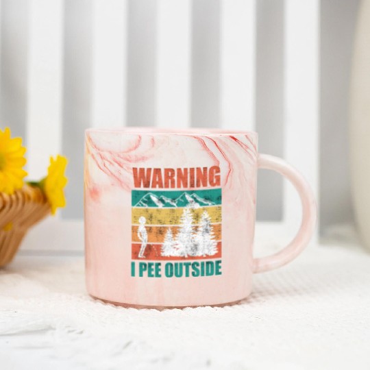 Wanderlust funny I love peeing outside Marble Mugs