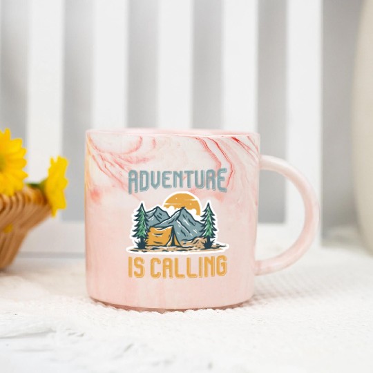 Adventure is calling Mountain lover Hiking Marble Mugs