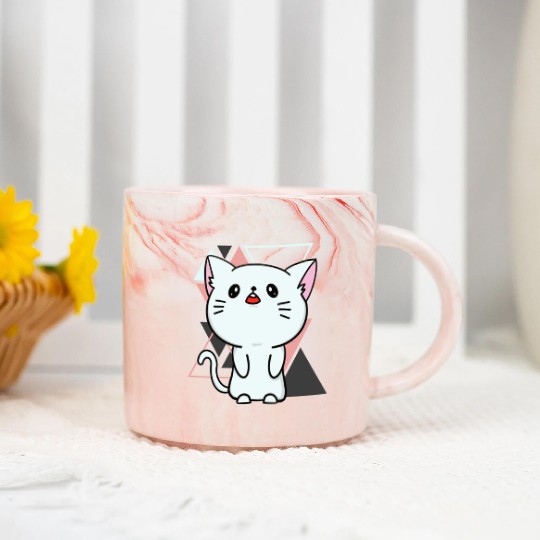 Cute little cat adorable kitty Kittenlove cat mom Marble Mugs