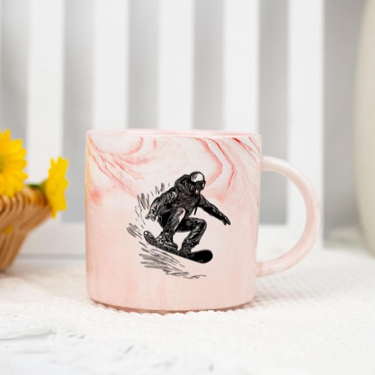 Snowboarding Jump Style Crass Snowboard Move Marble Mugs
