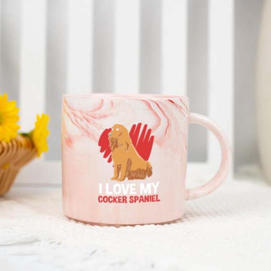 Dog Lover I Love My Cocker Spaniel Marble Mugs