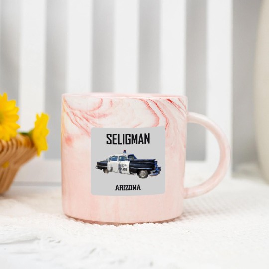 Old car city of Seligman in Arizonna, US Route 66 Marble Mugs