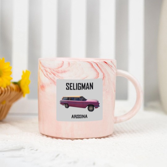 Old car city of Seligman in Arizonna, US Route 66 Marble Mugs