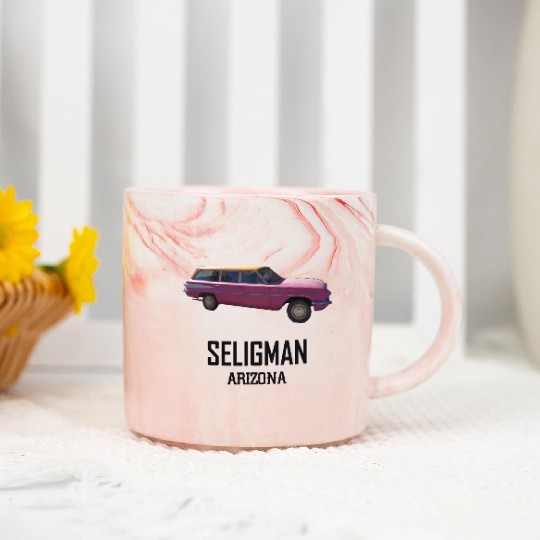 Old car city of Seligman in Arizonna, US Route 66 Marble Mugs