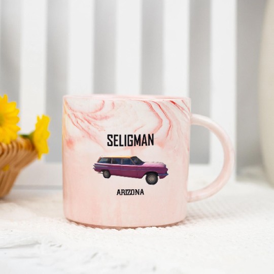 Old car city of Seligman in Arizonna, US Route 66 Marble Mugs