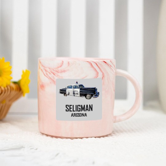 Old car city of Seligman in Arizonna, US Route 66 Marble Mugs