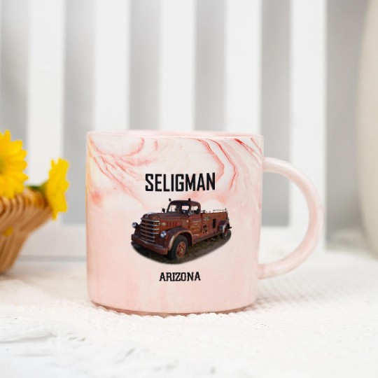 Old car city of Seligman in Arizonna, US Route 66 Marble Mugs