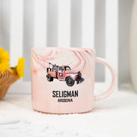Old car city of Seligman in Arizonna, US Route 66 Marble Mugs