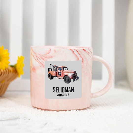 Old car city of Seligman in Arizonna, US Route 66 Marble Mugs