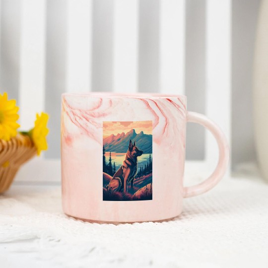 Belgian Malinois Nature Marble Mugs