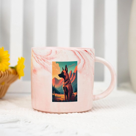 Belgian Malinois Nature Marble Mugs