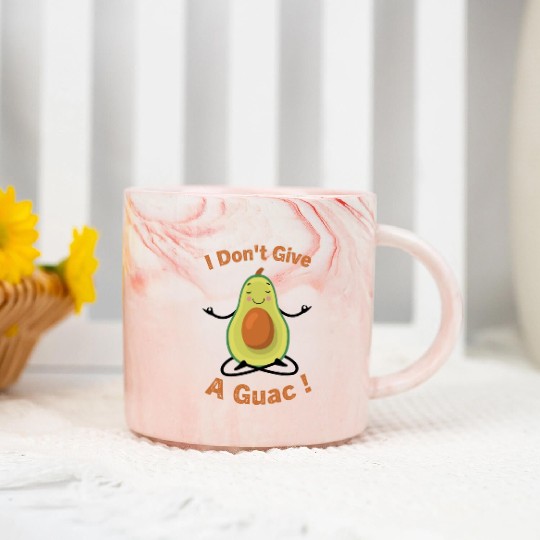 I Don't Give A Guac ! Funny Avocado Pun Green Marble Mugs