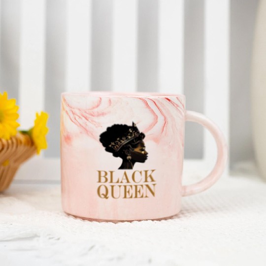 Womens Black Queen Marble Mugs