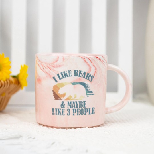 I Like Bears and Maybe 3 People Forest Animal Marble Mugs