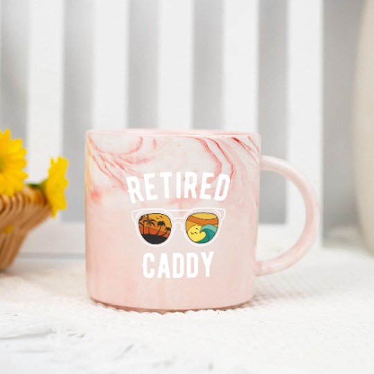 Retirement Beach Caddy Sunglasses Design Marble Mugs