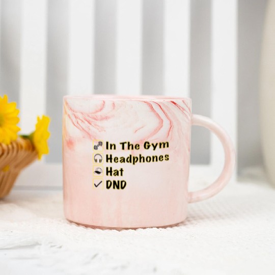 Do Not Disturb, Headphones On, Gym Pump Cover Marble Mugs