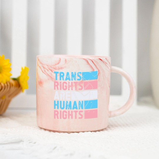 Trans Rights Are Human Rights Support LGBT Pride Marble Mugs