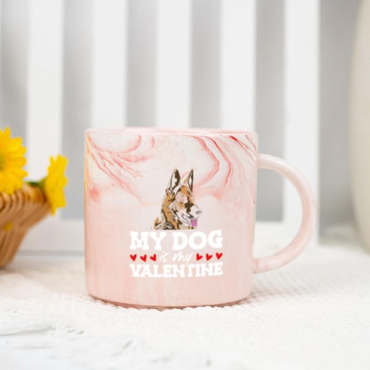 My Dog Is My Valentine Date Cute Doggy Marble Mugs